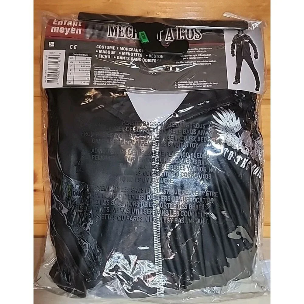 Bad To The Bone Costume Halloween Boys Medium 8-10 Skeleton Skull - Picture 4 of 6